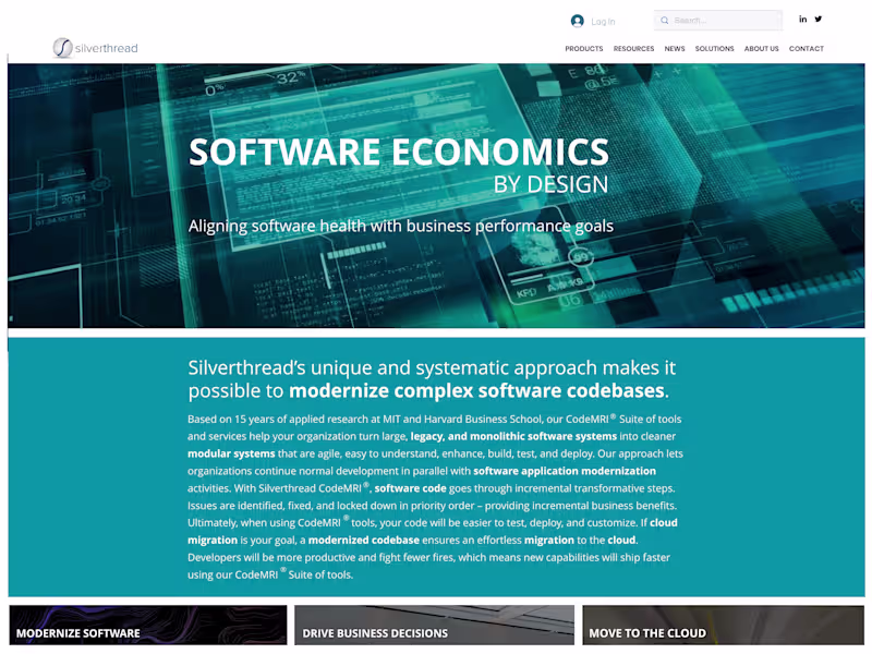 Cover image for Web site design for Silverthread