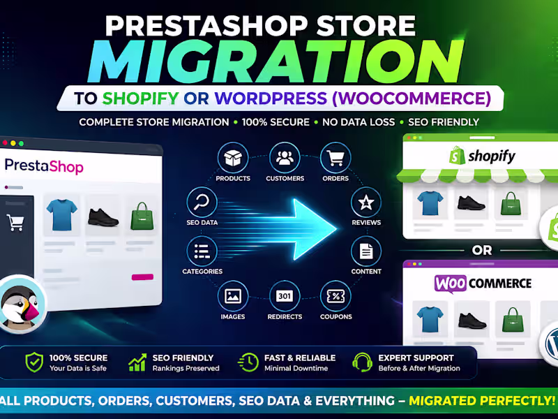 Cover image for PrestaShop Store Migration to Shopify