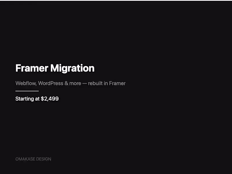 Cover image for Framer Migration
