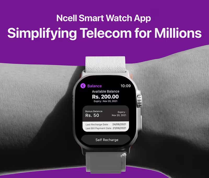 Cover image for Ncell Smartwatch App – Simple Wearable UX