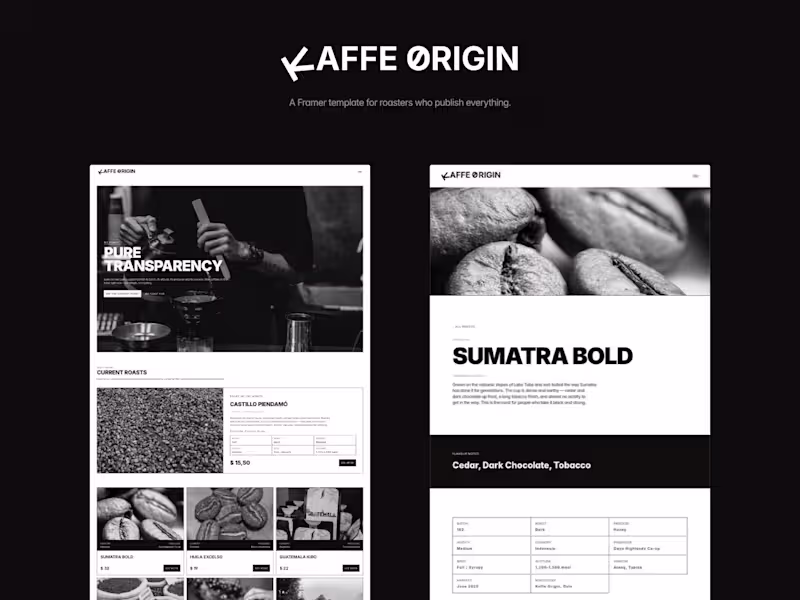 Cover image for Kaffe Origin is a Framer