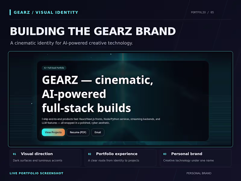 Cover image for GEARZ Brand & Portfolio | Cyber-Inspired Visual Identity