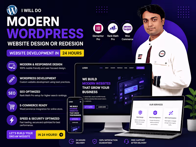 Cover image for I will do modern Wordpress website design or redesign.