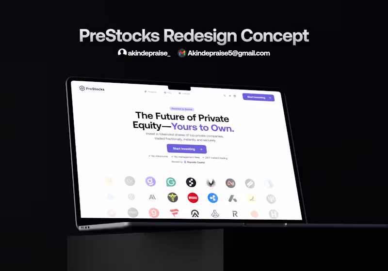 Cover image for Prestock Web3 Landing Page Redesign