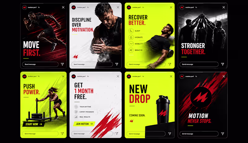 Cover image for cohesive Instagram Story system for MOTION,