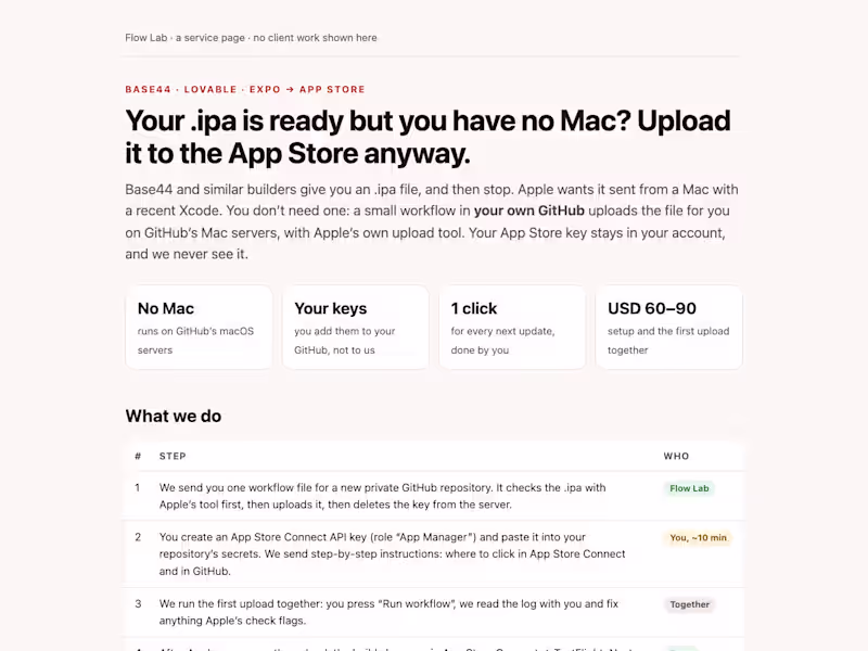 Cover image for Upload Your Base44 or Lovable App to the App Store Without a Mac