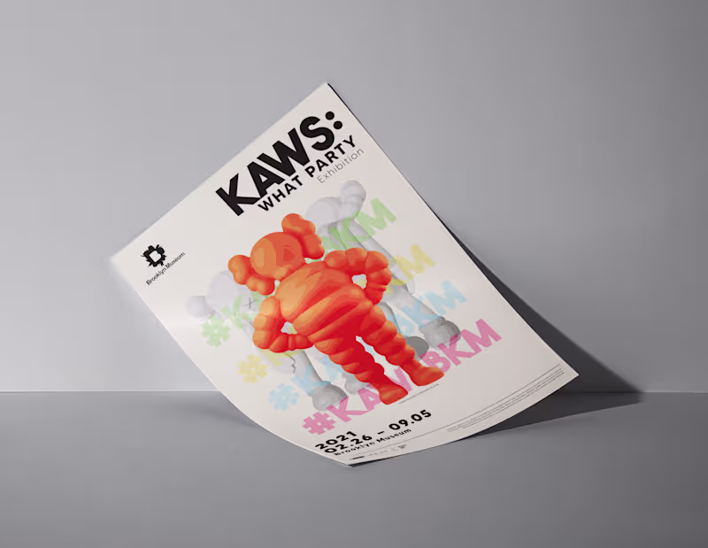 Cover image for KAWS 'WHAT PARTY' Exhibition — Ad (Poster + Ticket) CONCEPT