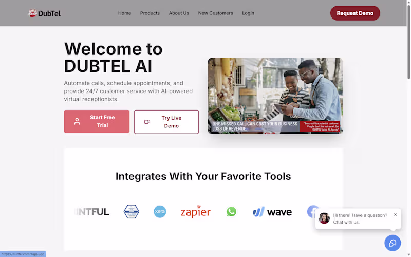 Cover image for Dubtel AI: Enterprise AI Virtual Receptionist