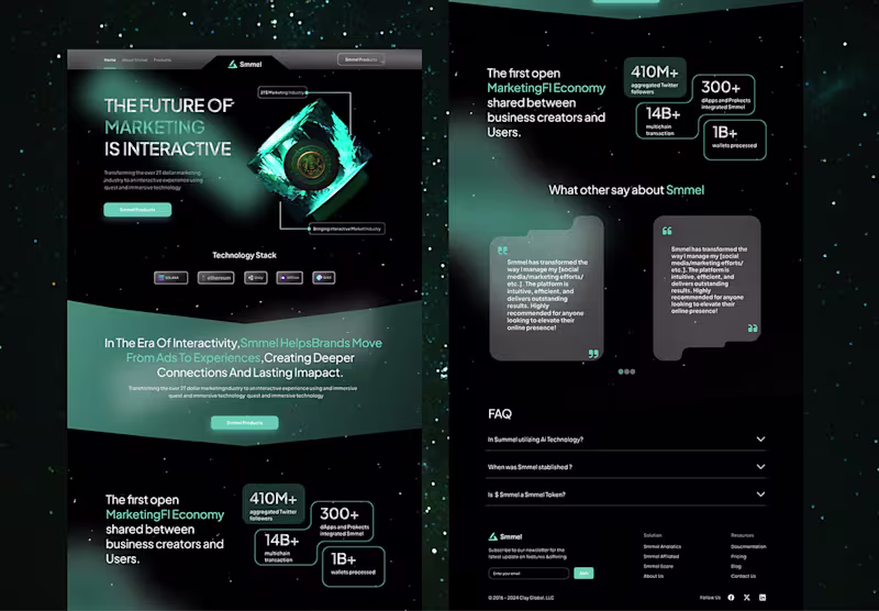 Cover image for Smmel Interactive Landing Page Design