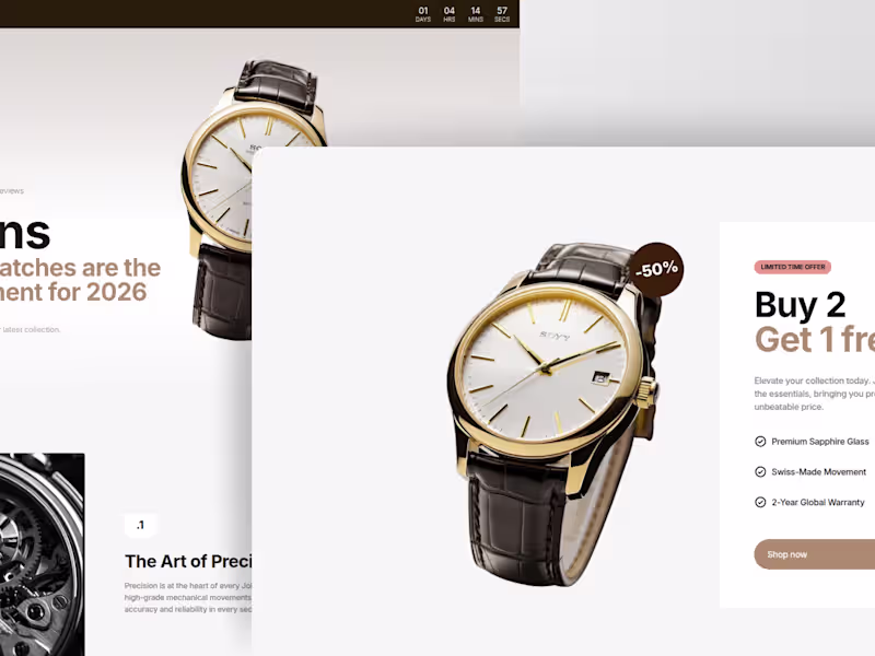 Cover image for High-End Shopify Landing Page for Johnnys Watches using Instant