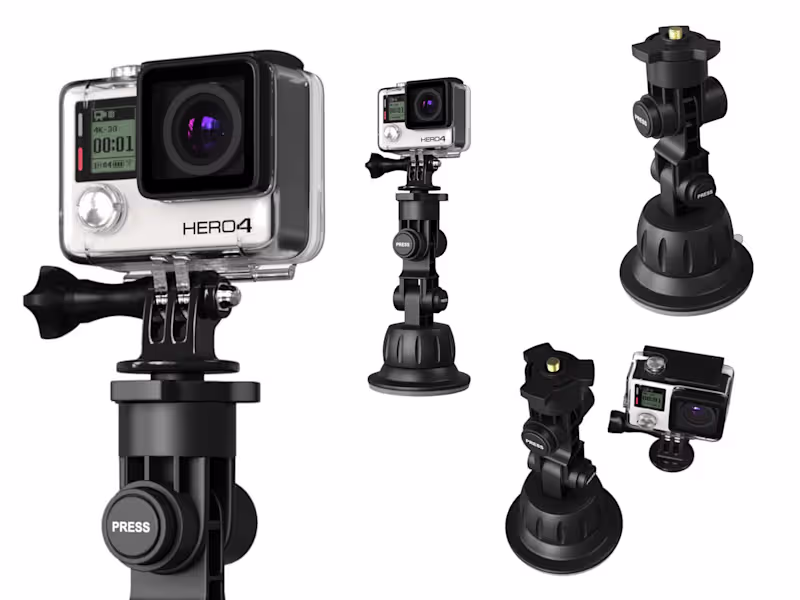 Cover image for GoPro Holder - High-Detail Product Render for Tech & Accessories