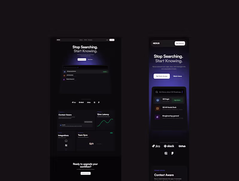 Cover image for Nexus AI Landing Page Design