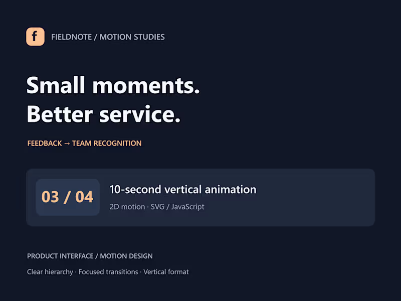 Cover image for Small moments, better service — 2D motion