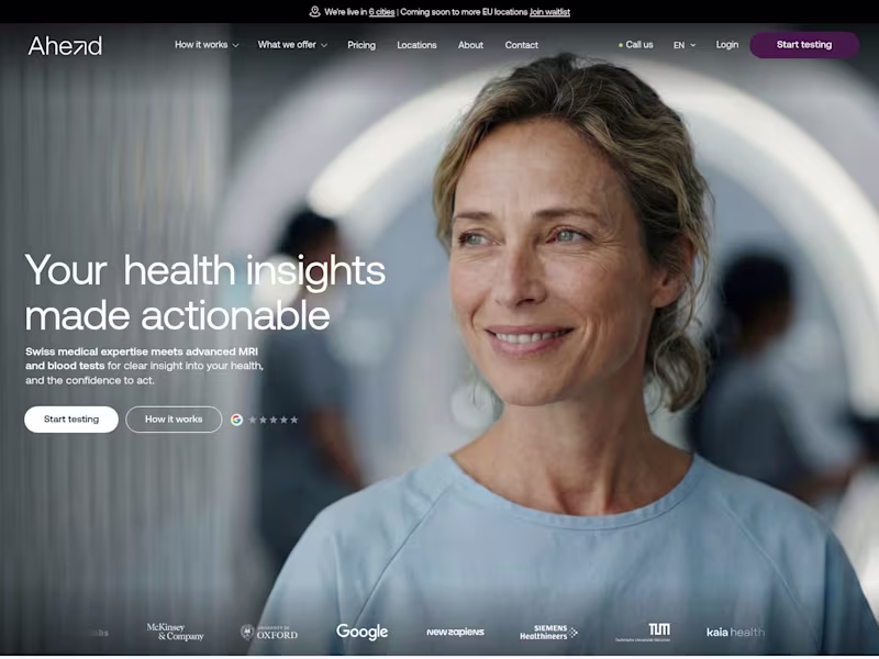 Cover image for Ahead Health Next.js / Tailwind CSS