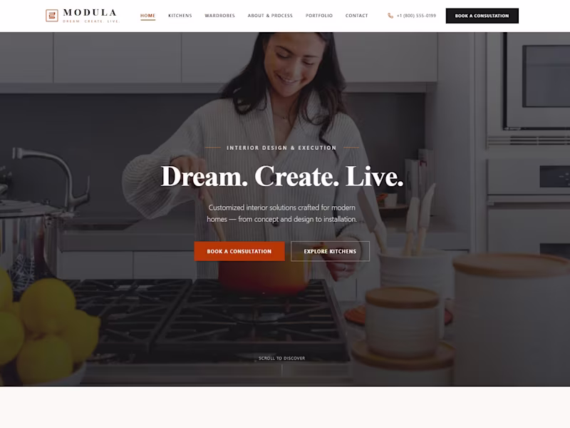 Cover image for Modular Interiors Website Concept
A modern