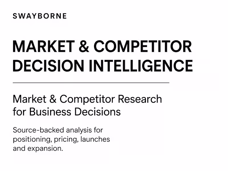 Cover image for Market & Competitor Research for Business Decisions