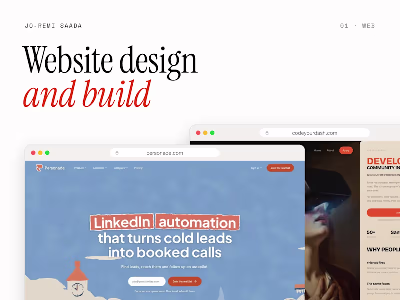 Cover image for Website design and build