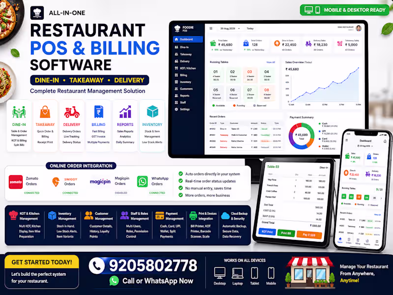 Cover image for Restaurant POS & Billing Software