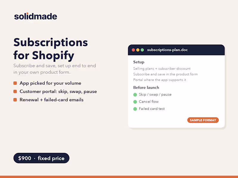 Cover image for Shopify subscriptions setup