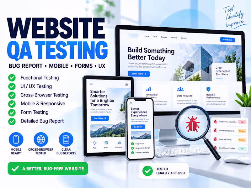 Cover image for I will manually test your website and provide a bug report