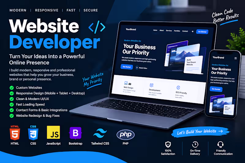 Cover image for I Will Build a Modern, Responsive & Professional Website