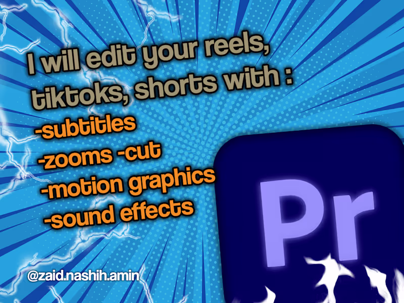 Cover image for I will edit your reels, tiktoks, and shorts