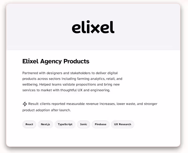 Cover image for Elixel Agency Products