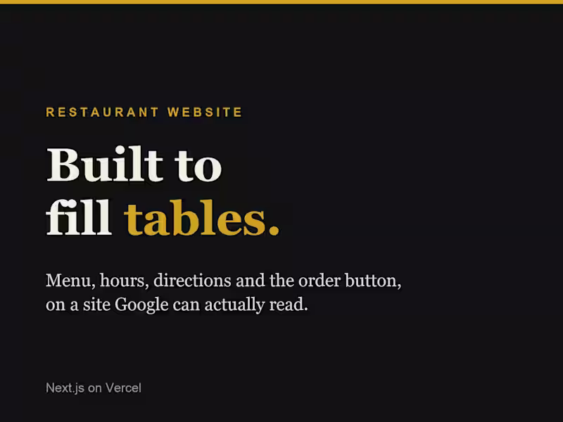 Cover image for Restaurant website design and build in Next.js