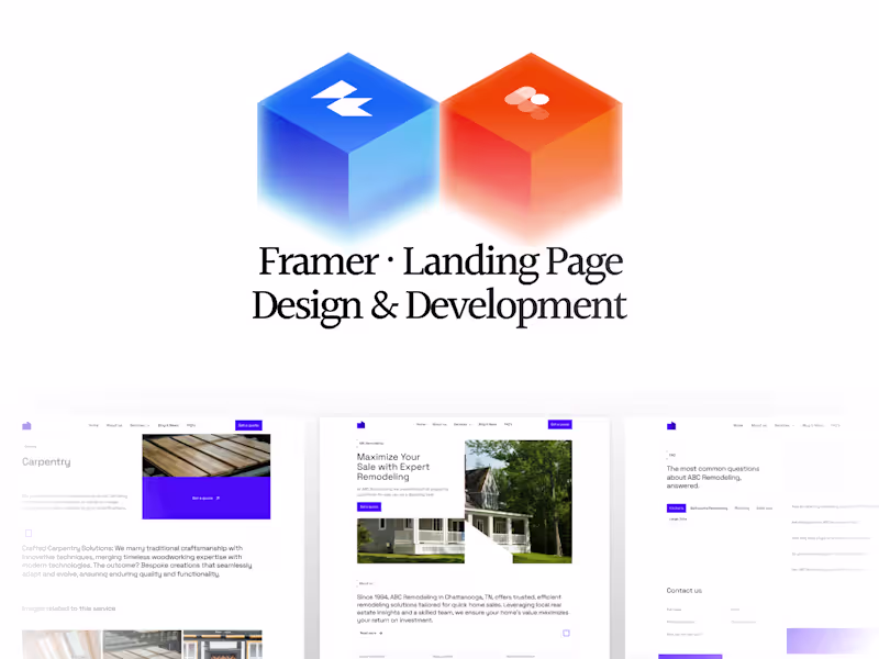 Cover image for Framer · Landing Page Design & Development