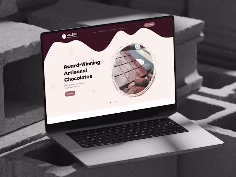 Cover image for Maleku Chocolate Landing Page UI Design