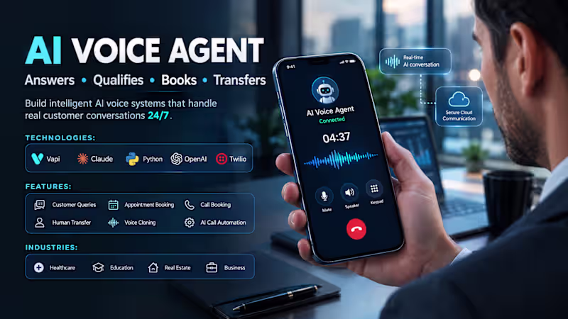 Cover image for AI Voice Agent Development | AI Receptionist & Call Automation