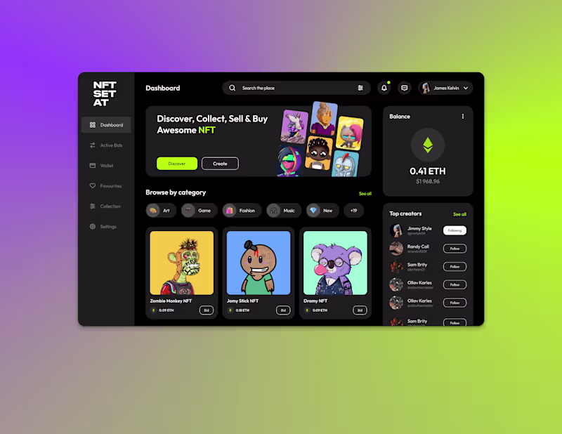 Cover image for NFT Dashboard Design