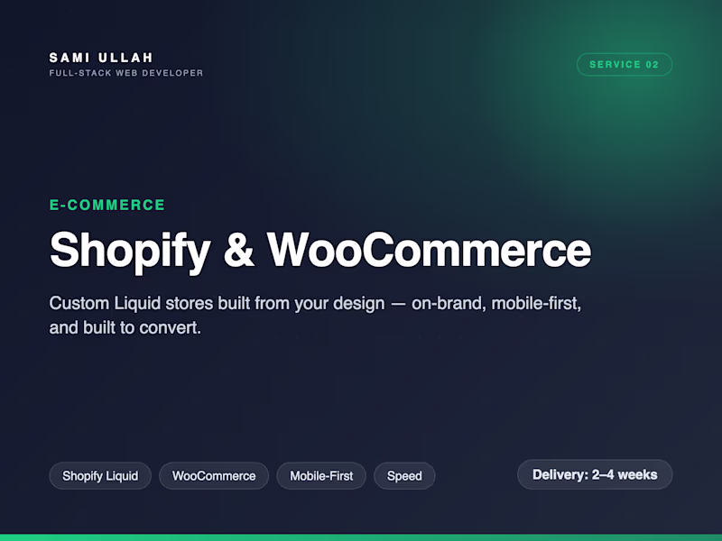 Cover image for Custom Shopify / WooCommerce Store Development