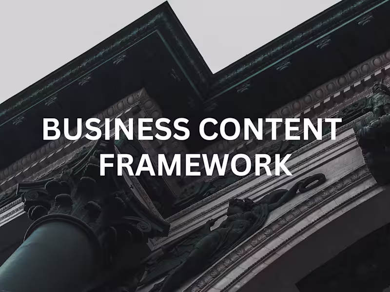 Cover image for Business Content Outline:Framework