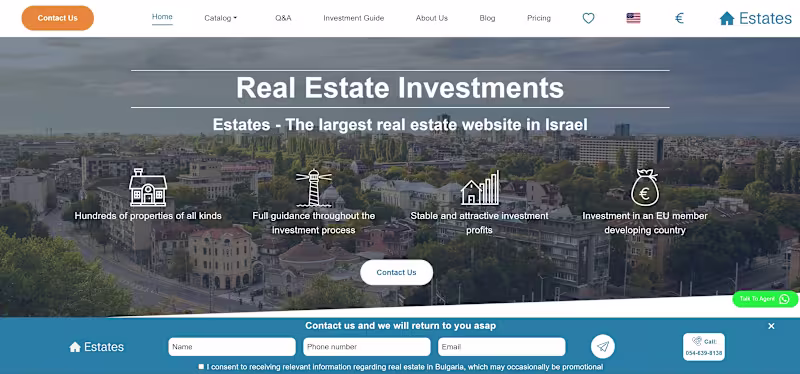 Cover image for A website for international
real estate.