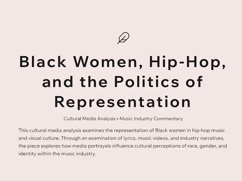 Cover image for  Black Women, Hip-Hop, and the Politics of Representation