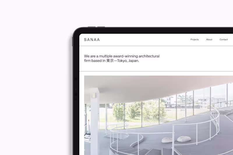 Cover image for SANAA—Web Design