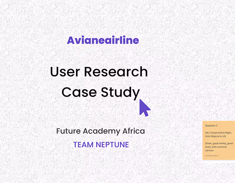 Cover image for UX Research Case study of Aviane Airline