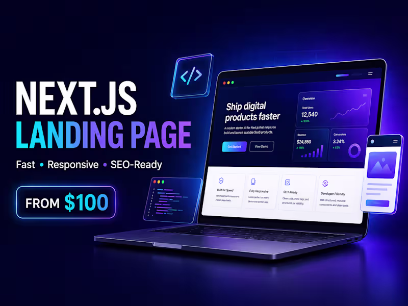 Cover image for I will build a responsive Next.js landing page