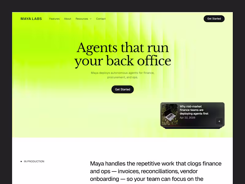 Cover image for Maya Labs Framer Template Development