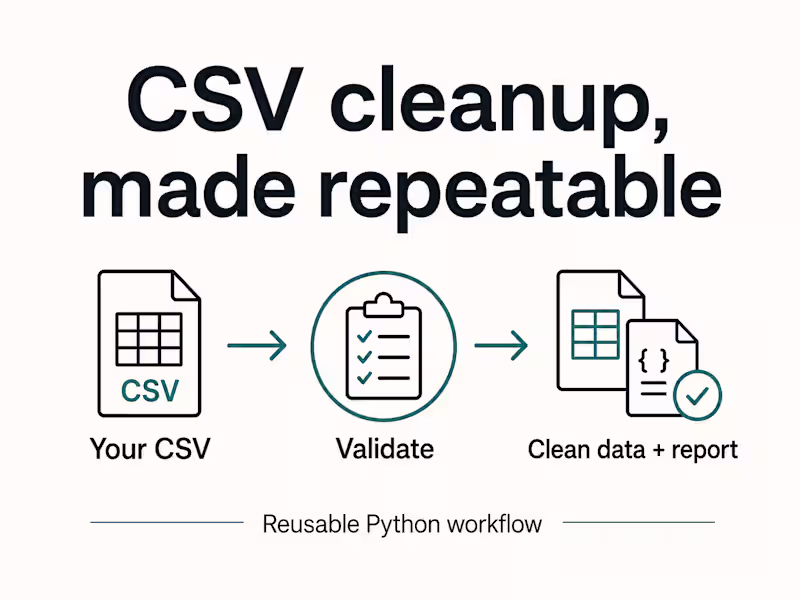 Cover image for CSV cleanup, validation and PDF reporting with Python