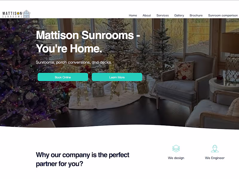 Cover image for Website Design for Mattison Sunrooms