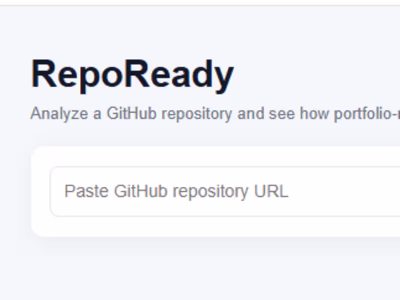 Cover image for RepoReady — AI-Powered GitHub Repository Analyzer