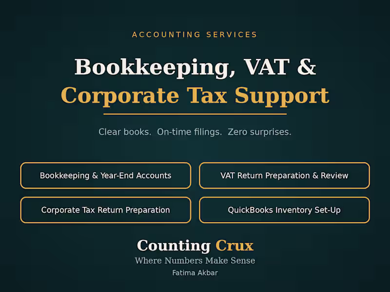 Cover image for Monthly Bookkeeping, VAT & Management Reports