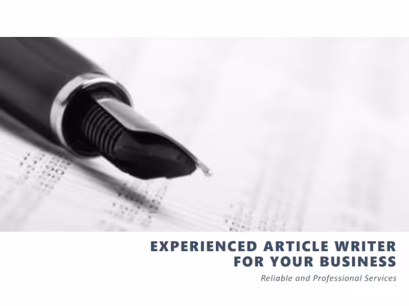 Cover image for  Reliable experienced article writer to promote your Business