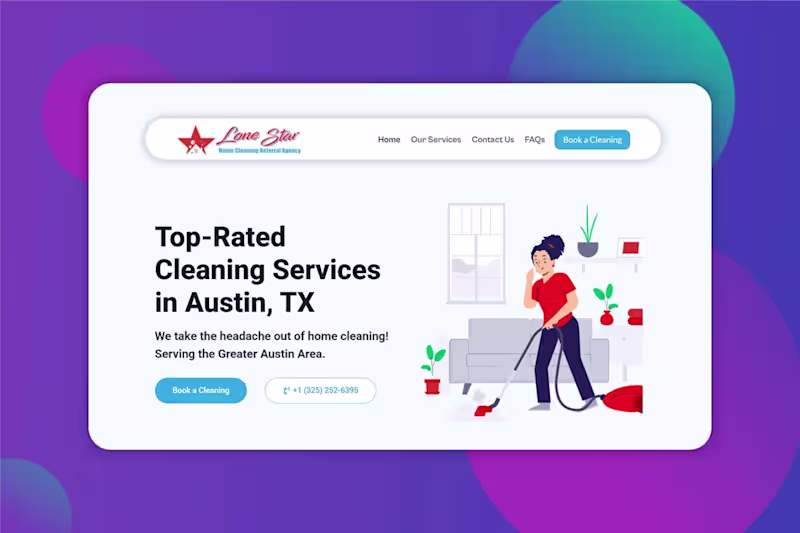 Cover image for Lone Star Home Cleaning Services Website