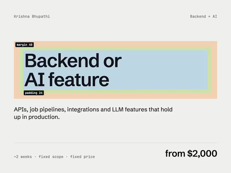 Cover image for Backend or AI feature for your product