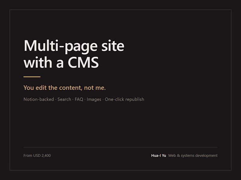 Cover image for Multi-page site with a CMS you can actually use