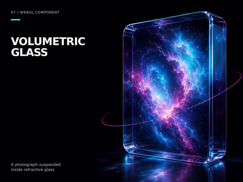 Cover image for Volumetric Glass Photo — Interactive WebGL Component