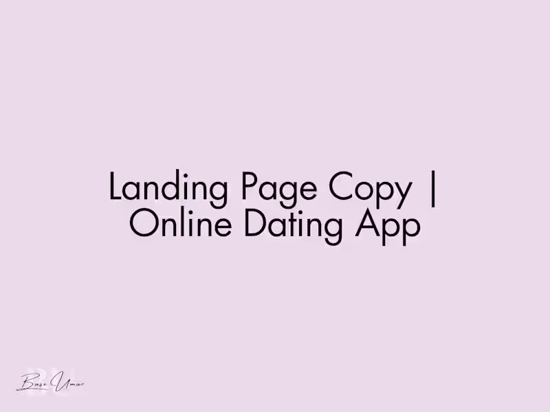 Cover image for 👩❤️💋👩 Landing Page Copy | Online Dating